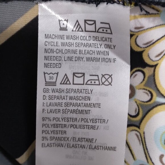 Bob Mackie Bombay Placement Print Long Sleeve Button Front Blouse Multi Size L - Picture 9 of 9